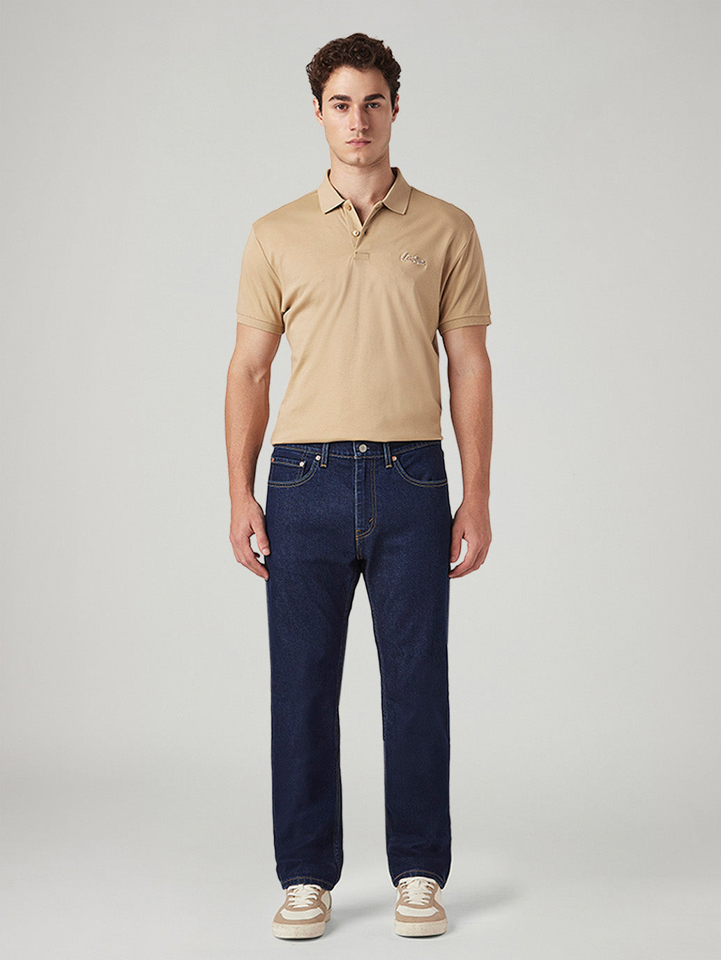 Mens 505 Mid Rise Straight Fit Cotton Stretch Blend Jeans