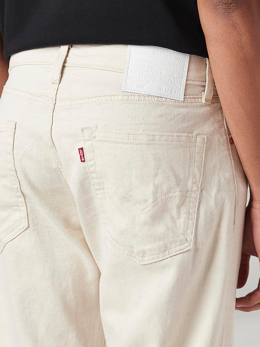 Men's 505 Cream Straight Fit Mid Rise Linen Jeans
