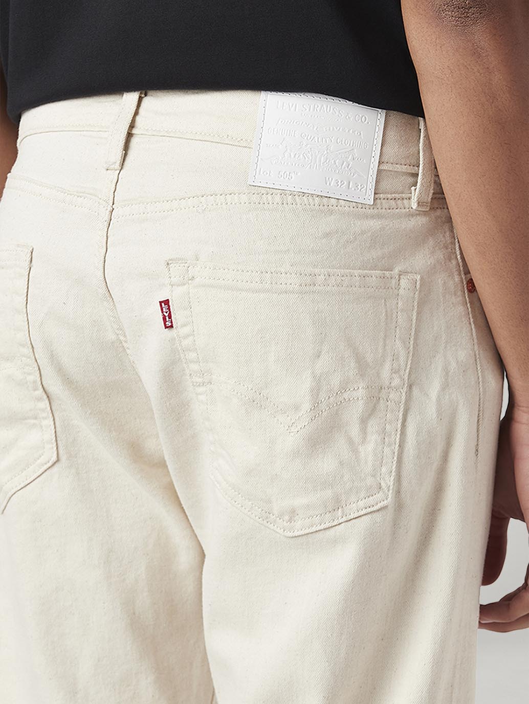 Men's 505 Cream Straight Fit Mid Rise Linen Jeans