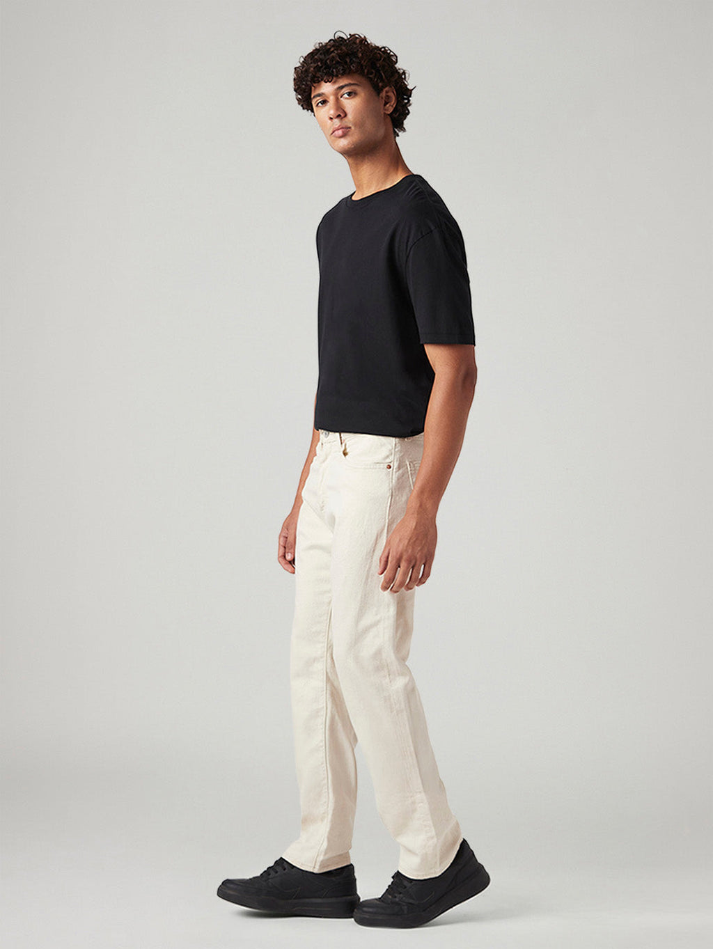 Men's 505 Cream Straight Fit Mid Rise Linen Jeans