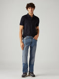 Men's 505 Blue Straight Fit Mid Rise Jeans