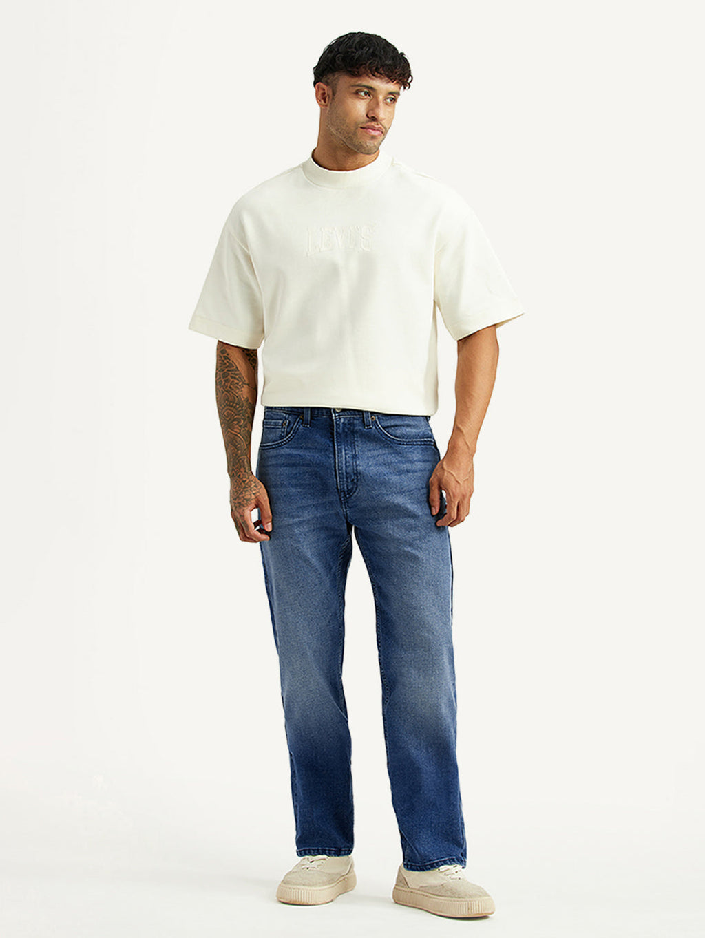 Men's 505 Blue Straight Fit Hyper Stretch Jeans