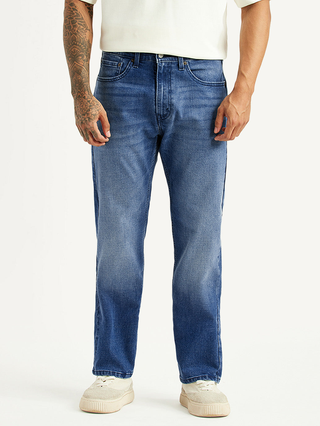 Men's 505 Blue Straight Fit Hyper Stretch Jeans