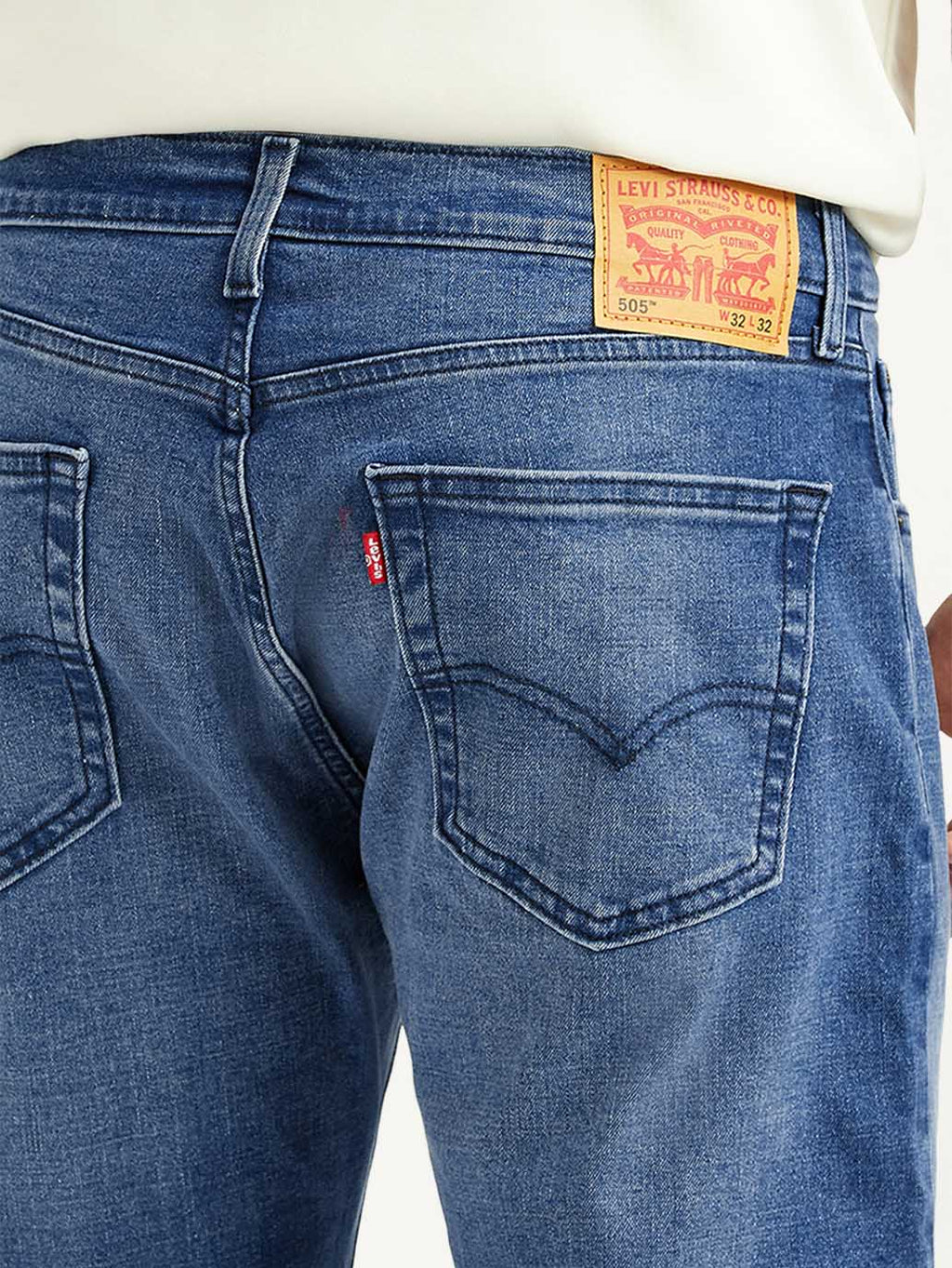 Men's 505 Blue Straight Fit Hyper Stretch Jeans