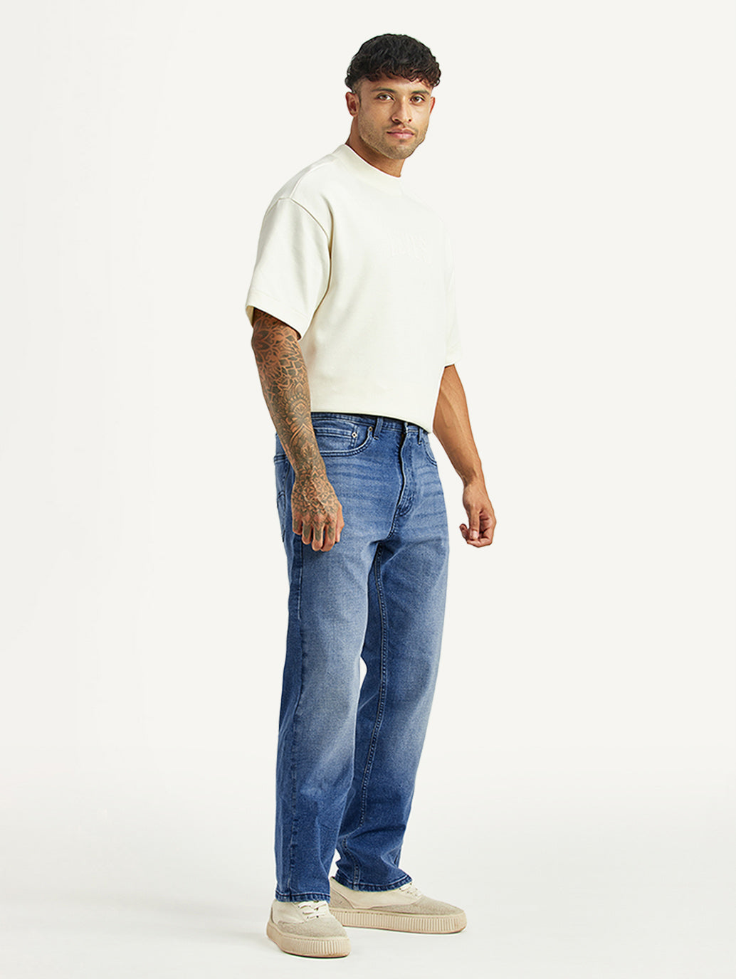 Men's 505 Blue Straight Fit Hyper Stretch Jeans