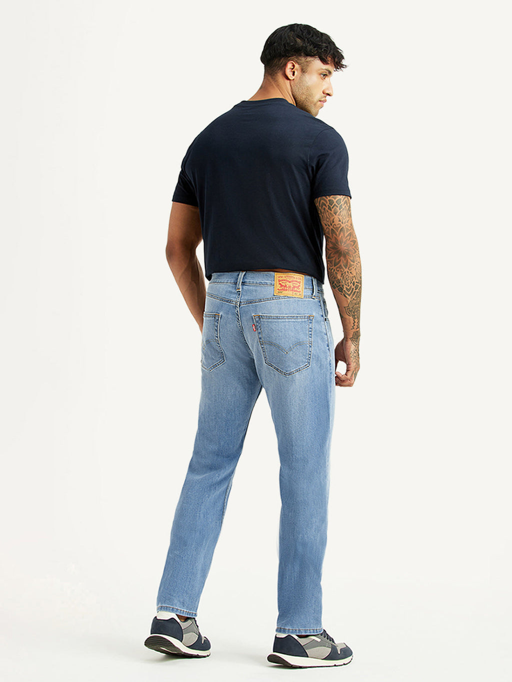 Men's 505 Light Blue Straight Fit Mid Rise Linen Jeans