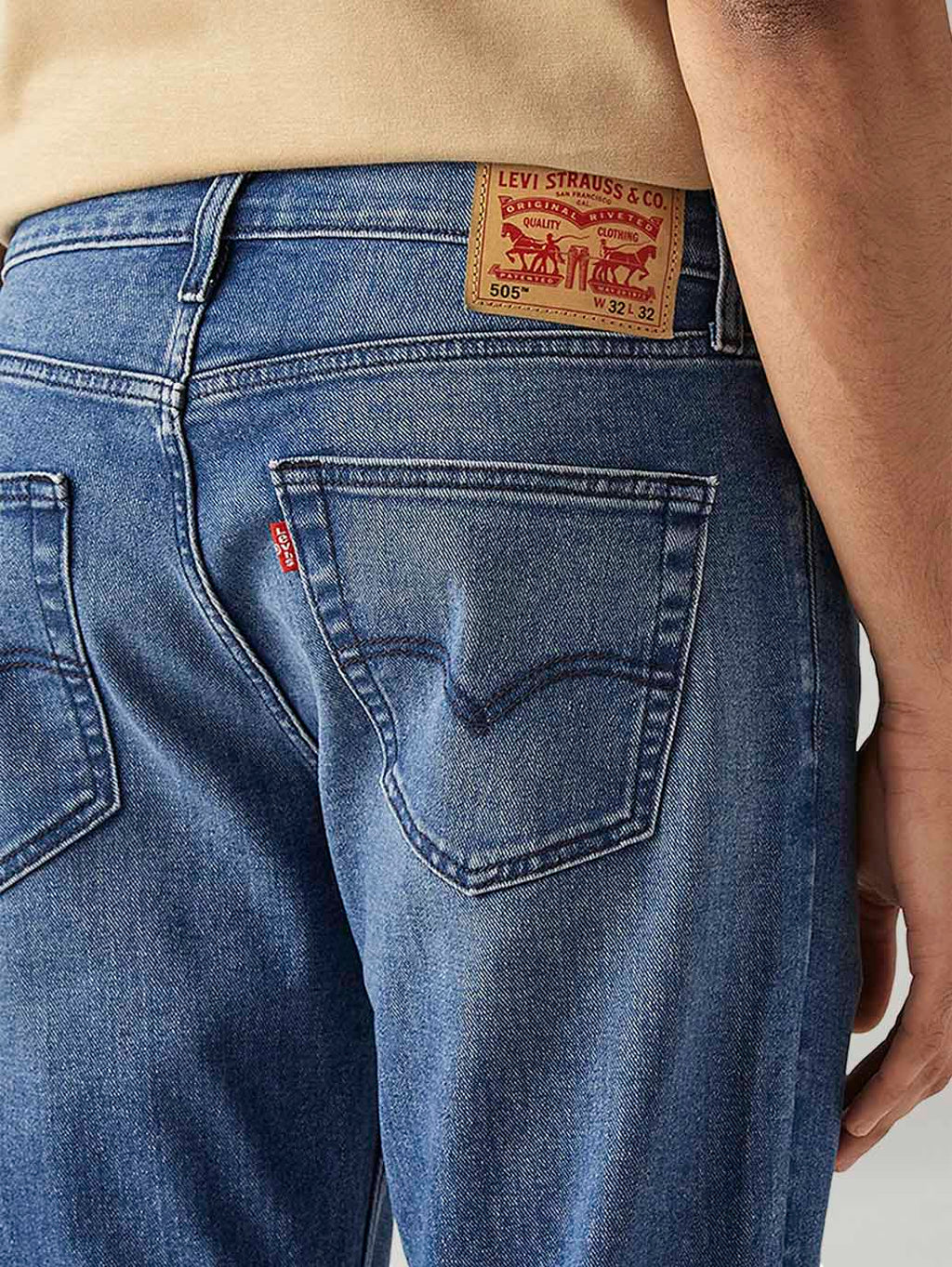 Men's 505 Blue Straight Fit Hyper Stretch Jeans