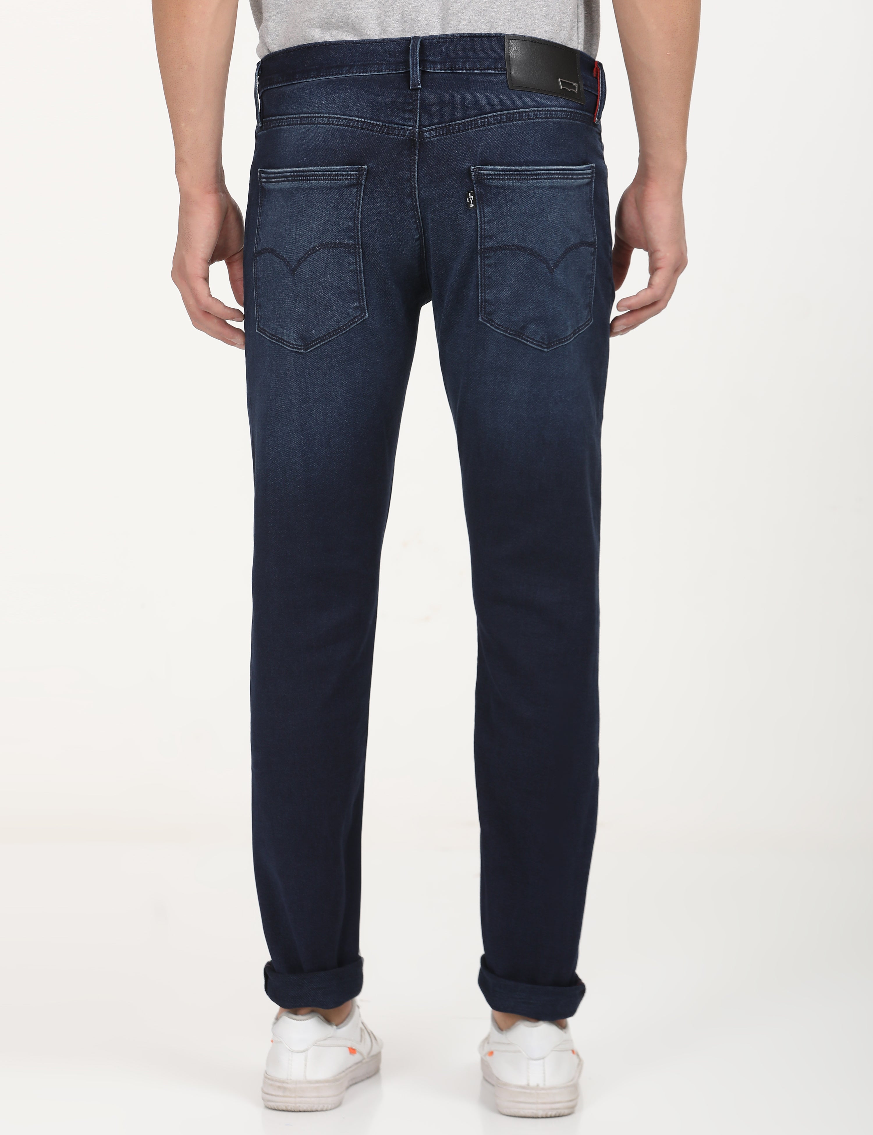 Men's Redloop 512 Navy Blue Slim Tapered Fit Mid Rise Jeans