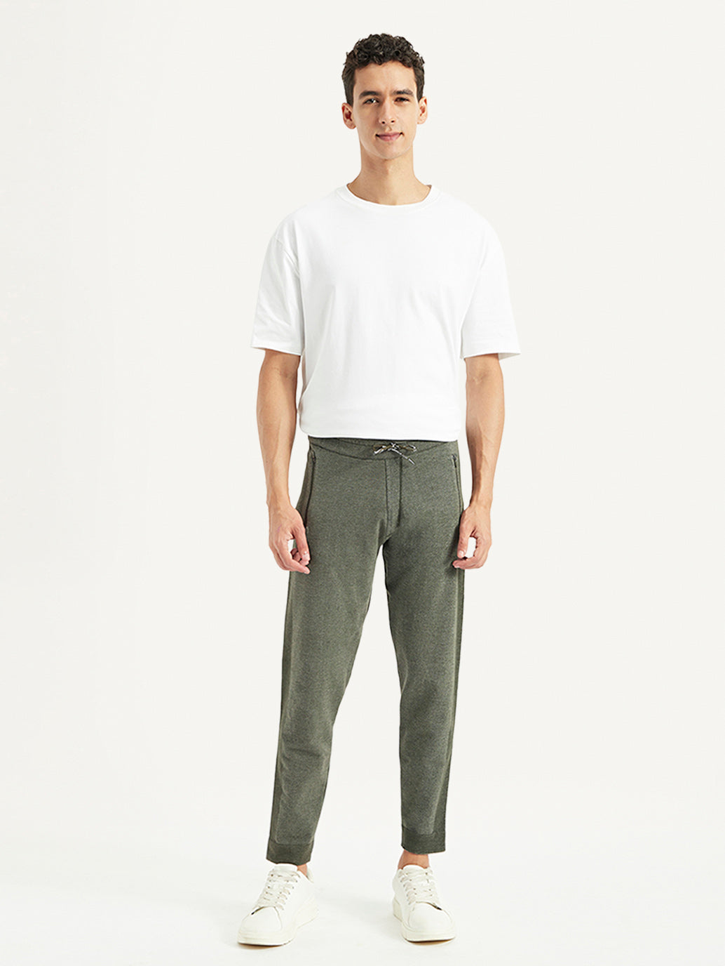Men's Olive Regular Fit Trousers