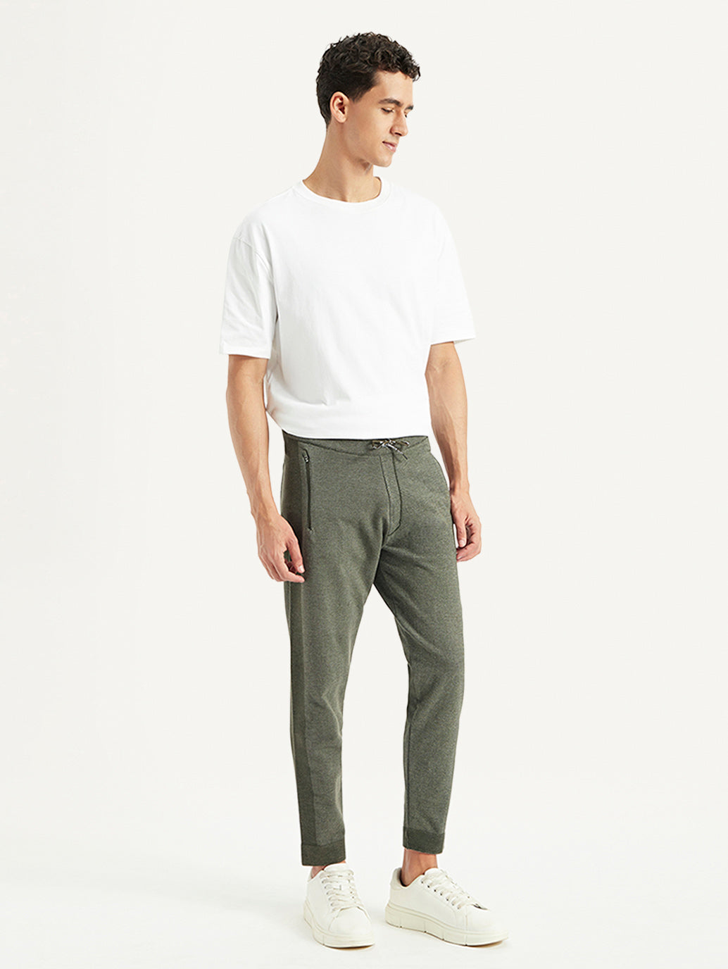 Men's Olive Regular Fit Trousers