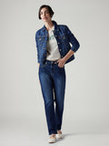 Women's 724 Dark Indigo Slim Straight Fit High Rise Tinted Jeans