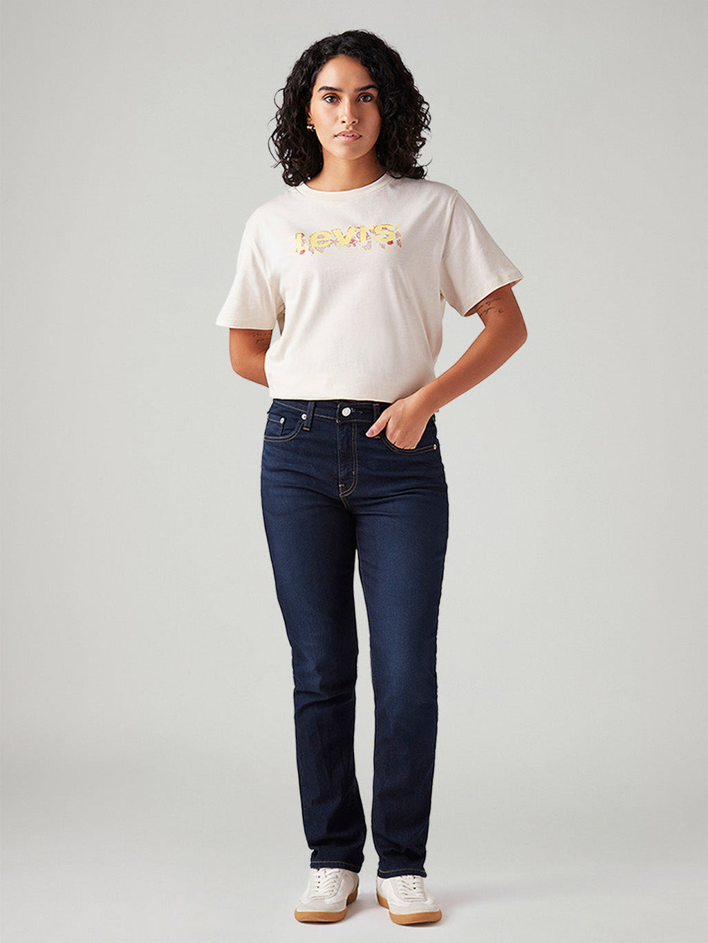 Women's 724 Dark Blue Slim Straight Fit High Rise Jeans