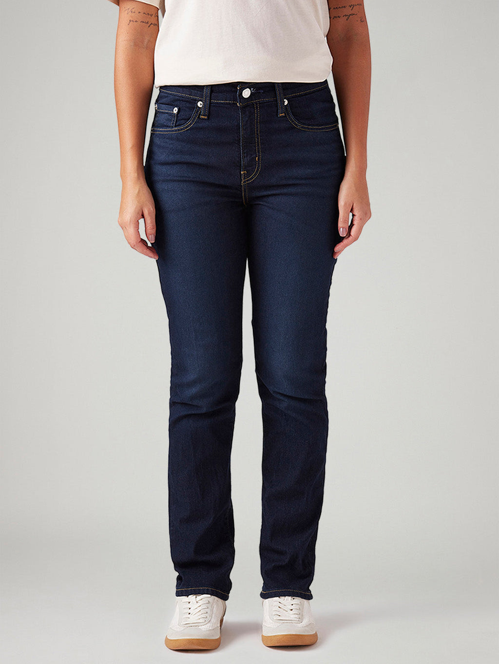 Women's 724 Dark Blue Slim Straight Fit High Rise Jeans