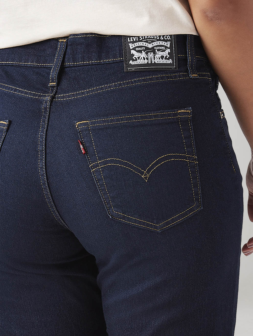 Women's 724 Dark Blue Slim Straight Fit High Rise Jeans