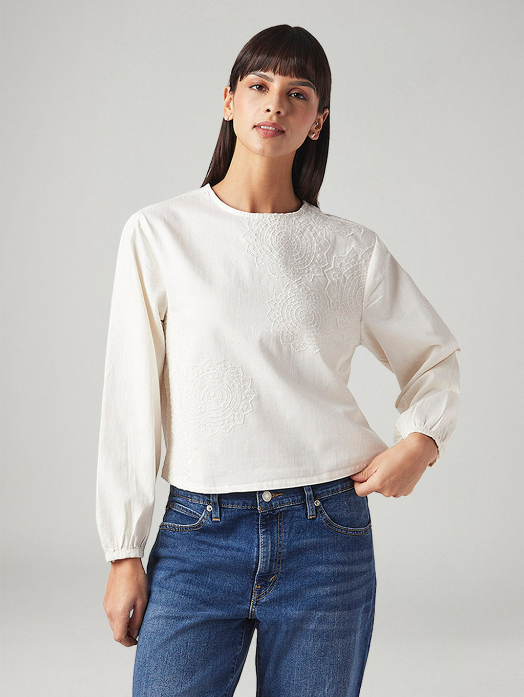 Women's Embroidered Regular Fit Top