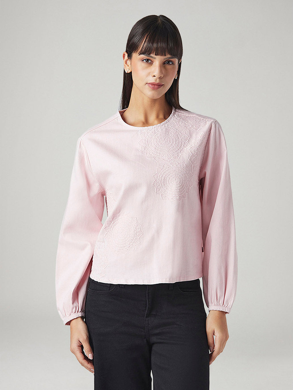 Women's Embroidered Regular Fit Top