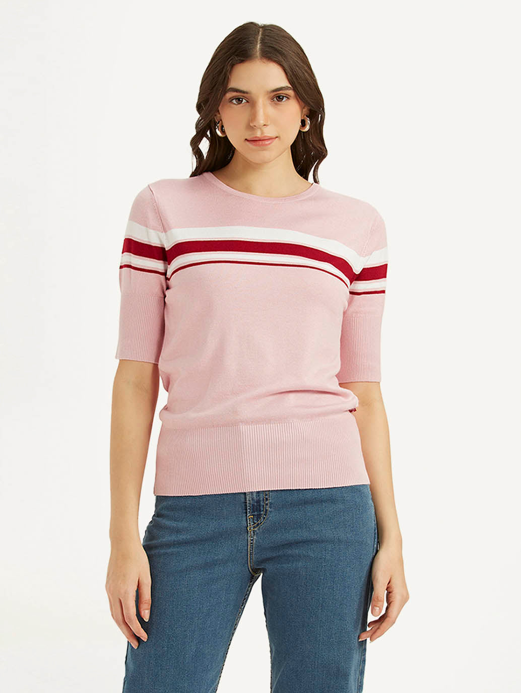 Women's Striped Regular Fit T-shirt