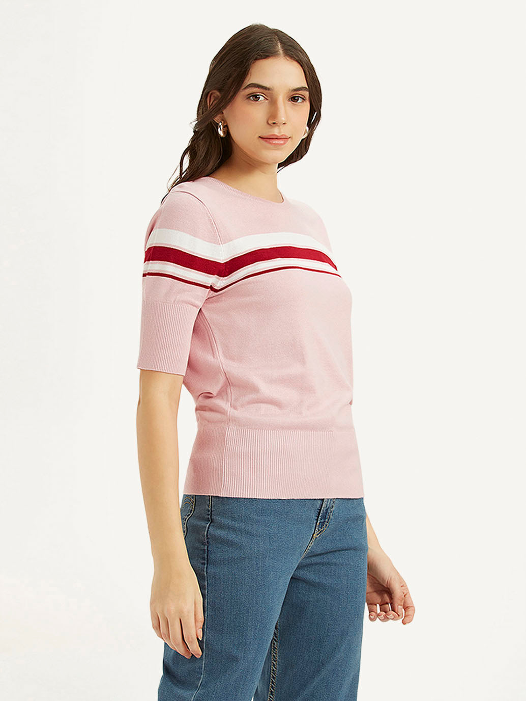 Women's Striped Regular Fit T-shirt