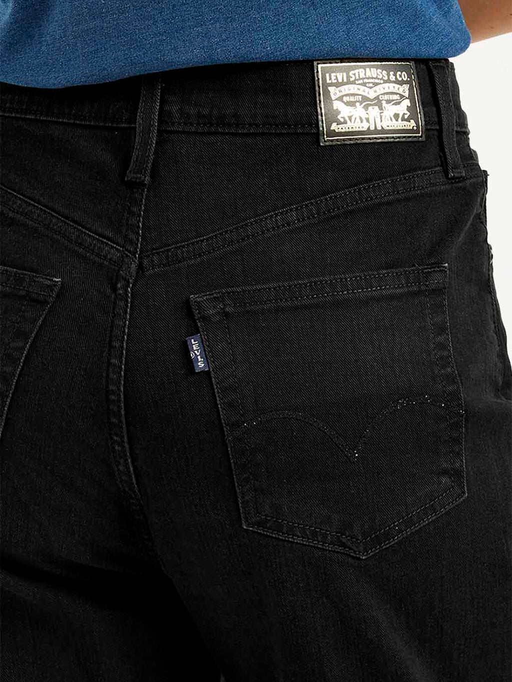 Women's Black Loose Tapered Fit High Rise Jeans