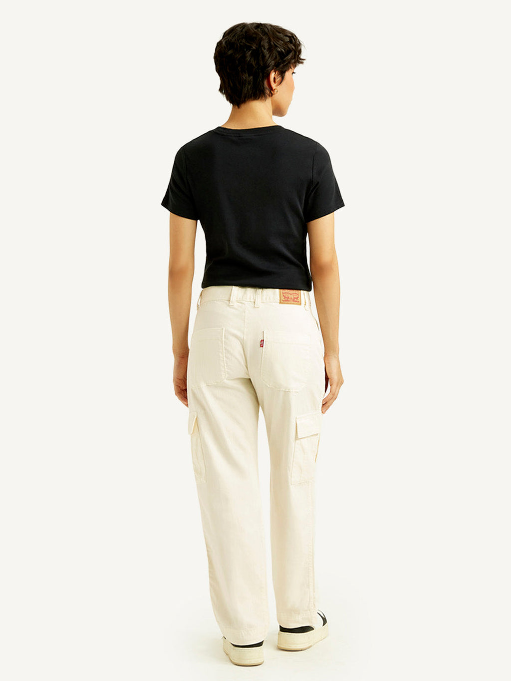 Women's 94 Cream Baggy Fit Mid Rise Jeans