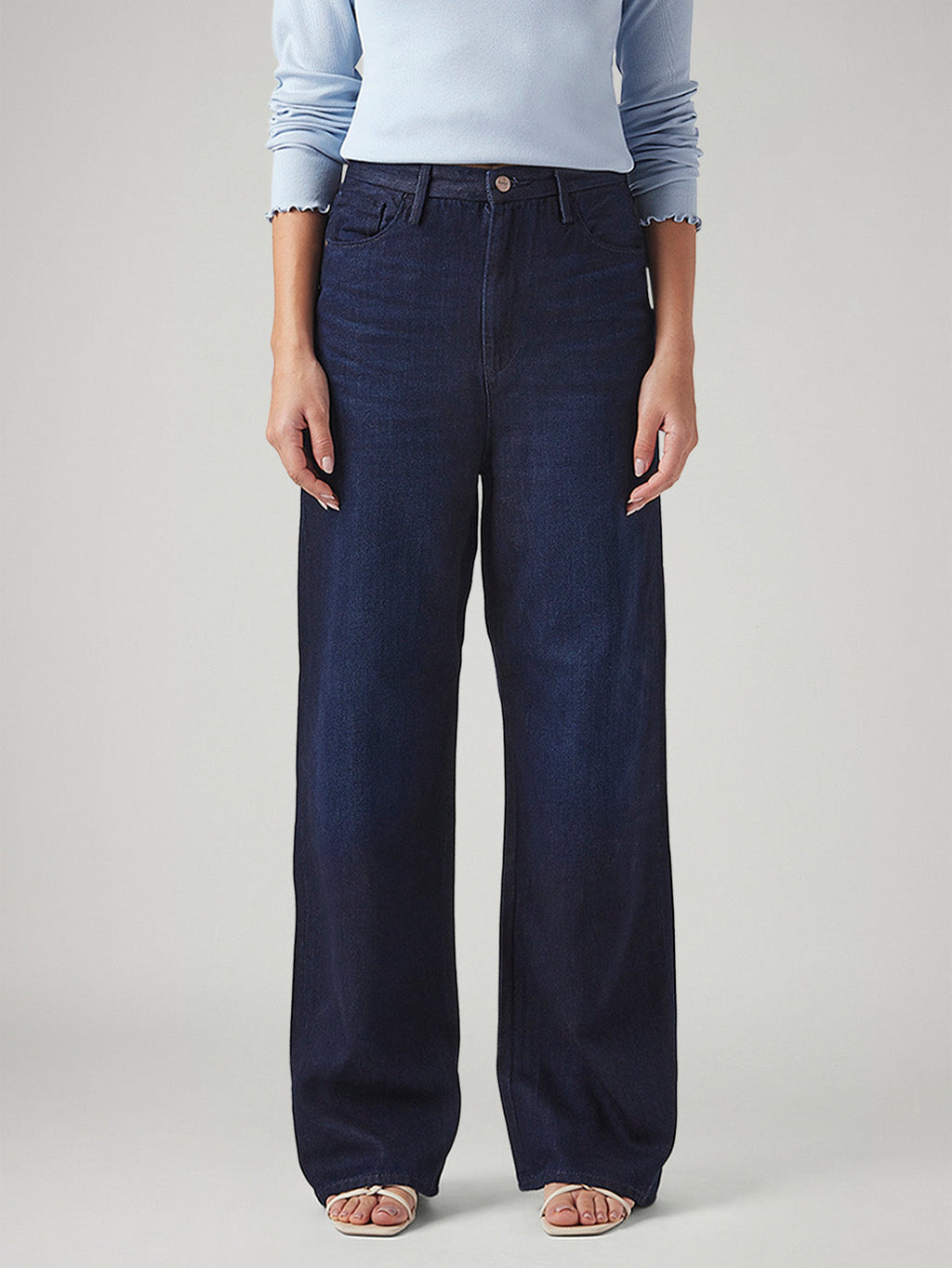 Women's Dark Blue Loose Fit High Rise Redloop Jeans