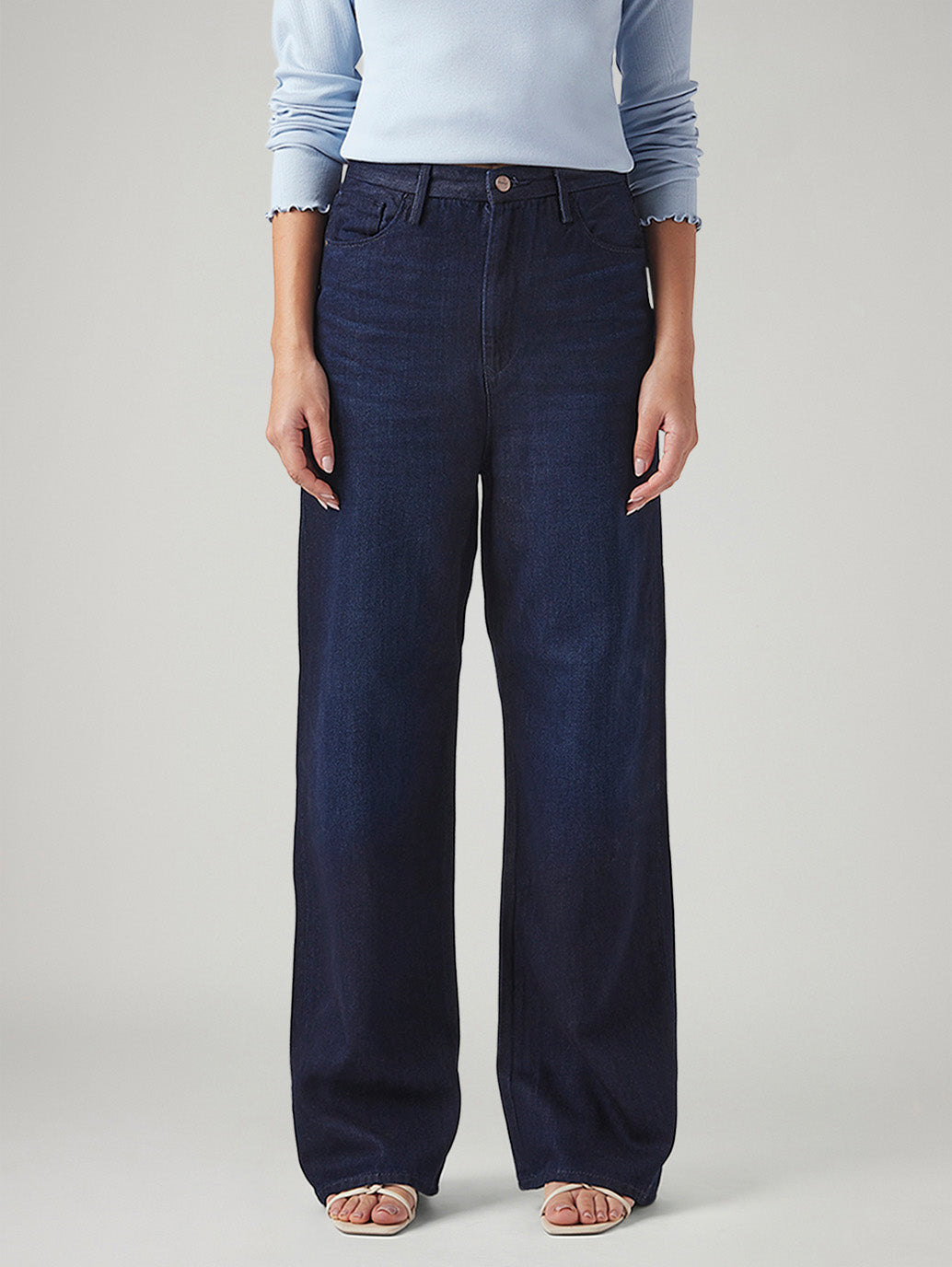 Women's Dark Blue Loose Fit High Rise Redloop Jeans