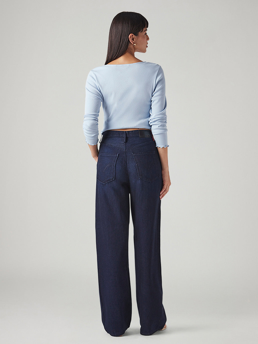 Women's Dark Blue Loose Fit High Rise Redloop Jeans