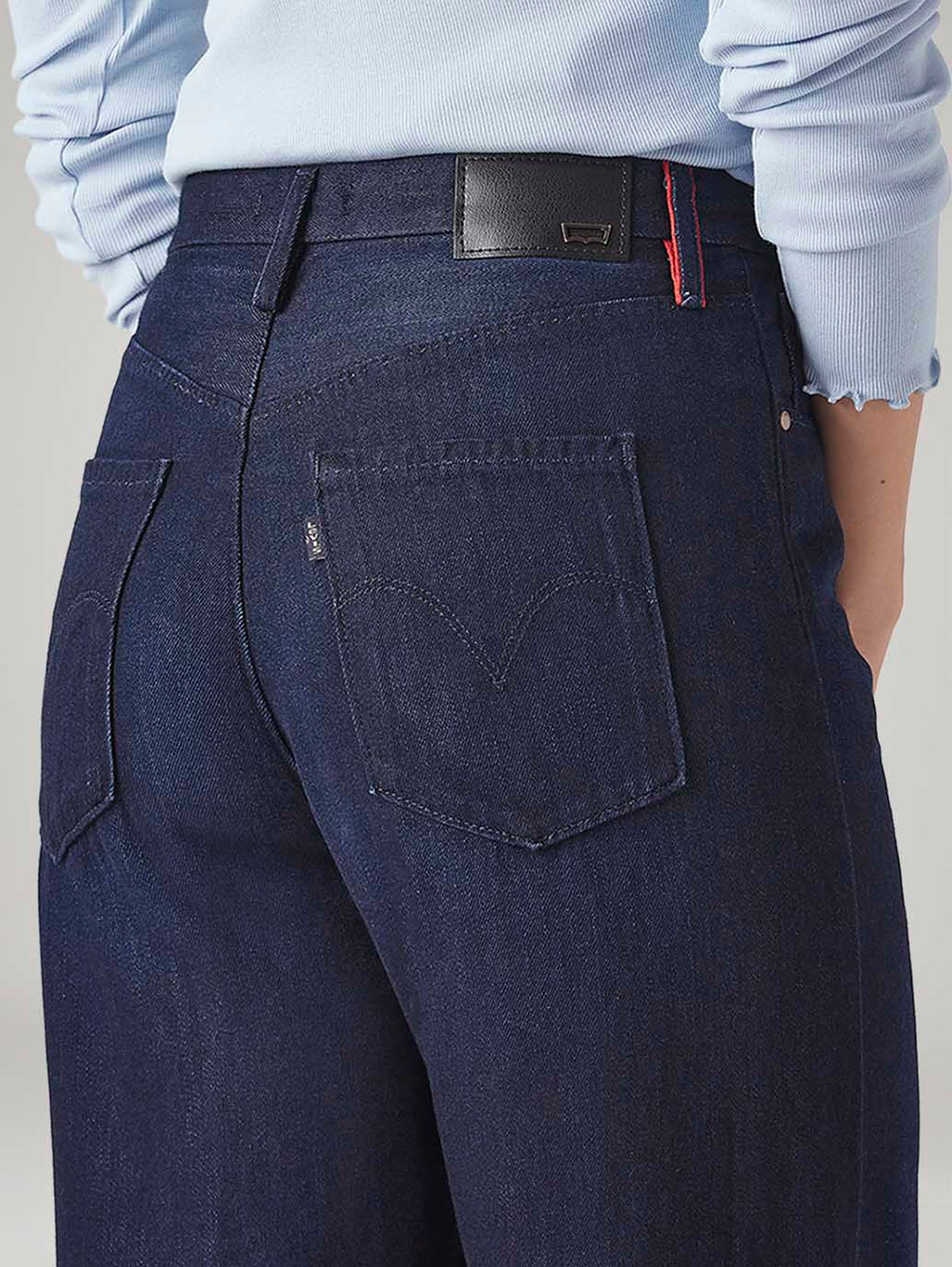 Women's Dark Blue Loose Fit High Rise Redloop Jeans