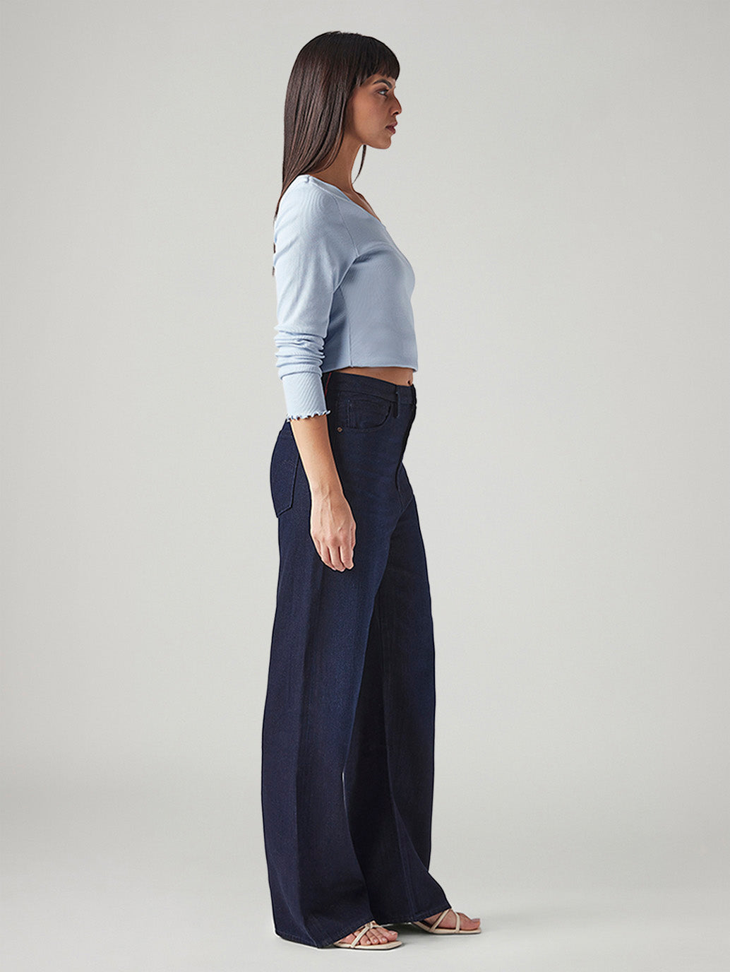 Women's Dark Blue Loose Fit High Rise Redloop Jeans