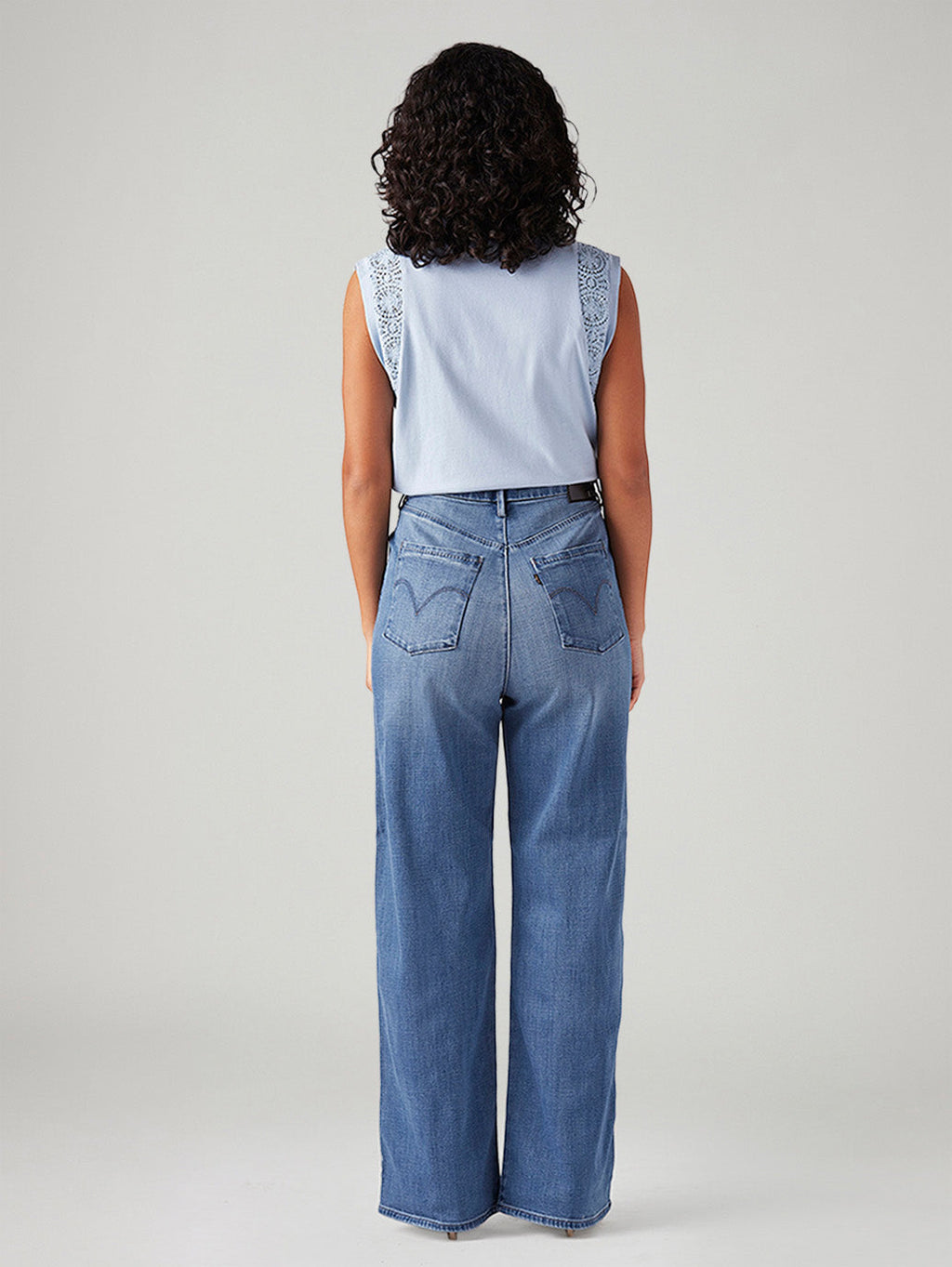 Women's Light Blue Loose Fit High Rise Redloop Jeans