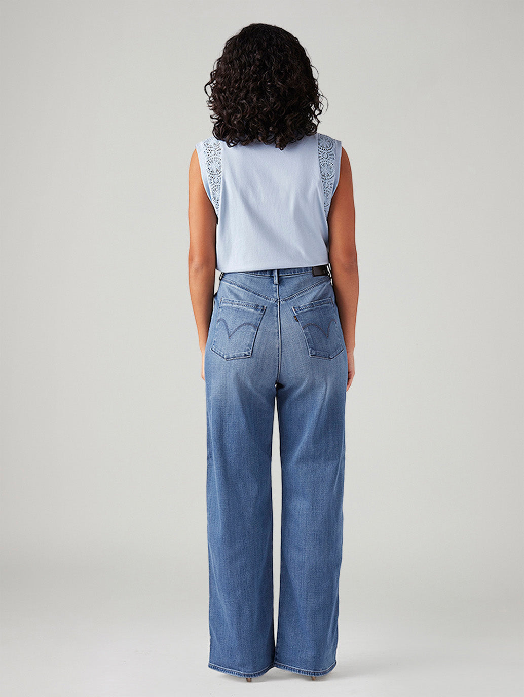 Women's Light Blue Loose Fit High Rise Redloop Jeans