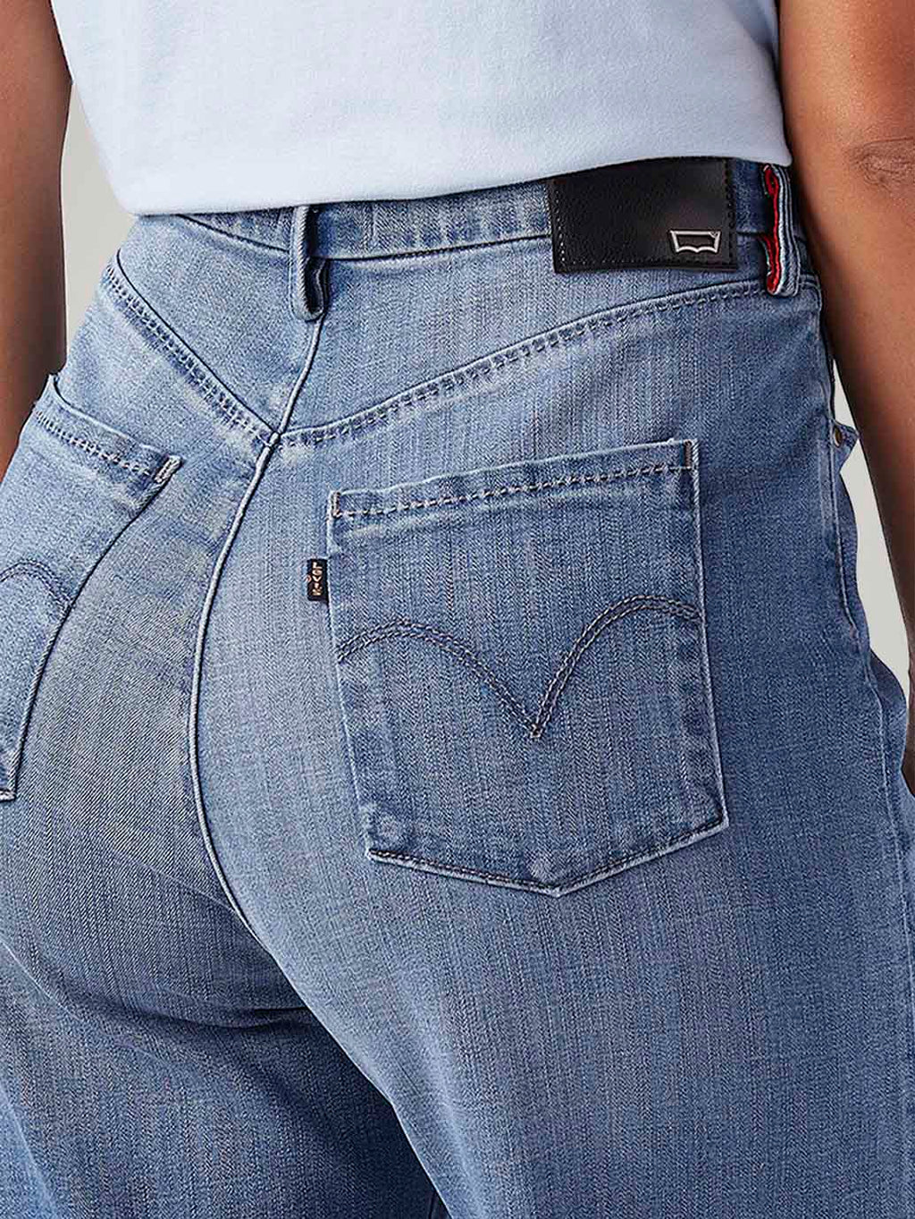 Women's Light Blue Loose Fit High Rise Redloop Jeans