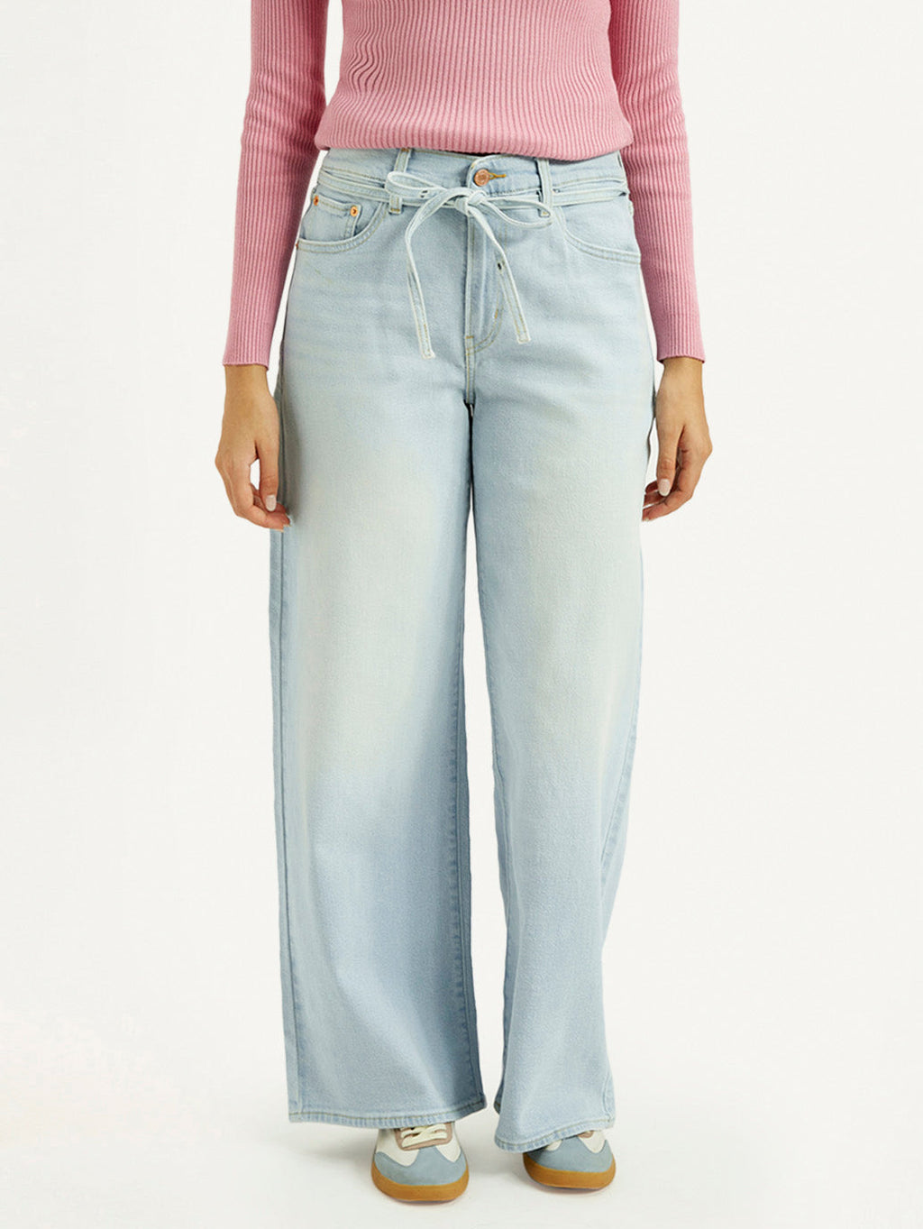 Women's Light Indigo XL Straight Fit Mid Rise Jeans