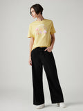 Women's Black XL Straight Loose Fit Mid Rise Jeans