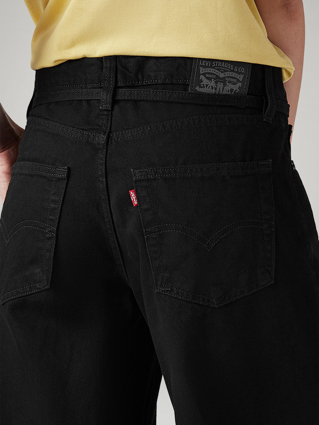 Women's Black XL Straight Loose Fit Mid Rise Jeans