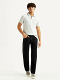 Men's 555 Black Relaxed Straight Fit Mid Rise Jeans
