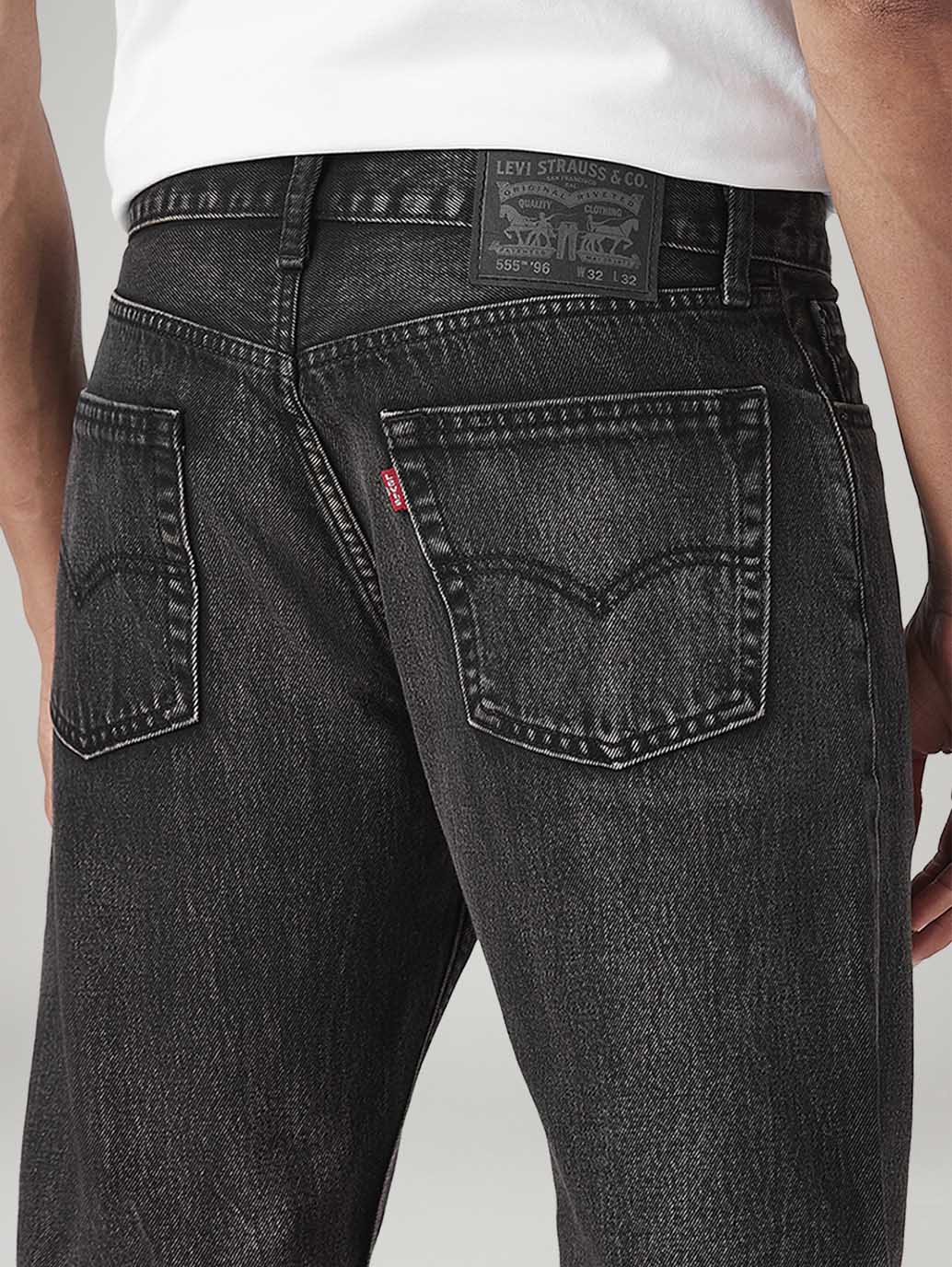 Men's 568 Charcoal Grey Loose Fit Mid Rise Tinted Jeans