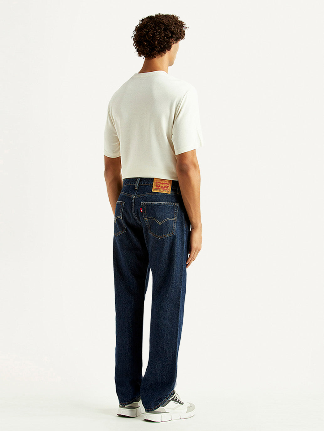 Men's 555 Navy Relaxed Straight Fit Mid Rise Jeans