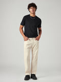 Men's 555 Beige Relaxed Straight Fit Mid Rise Linen Jeans