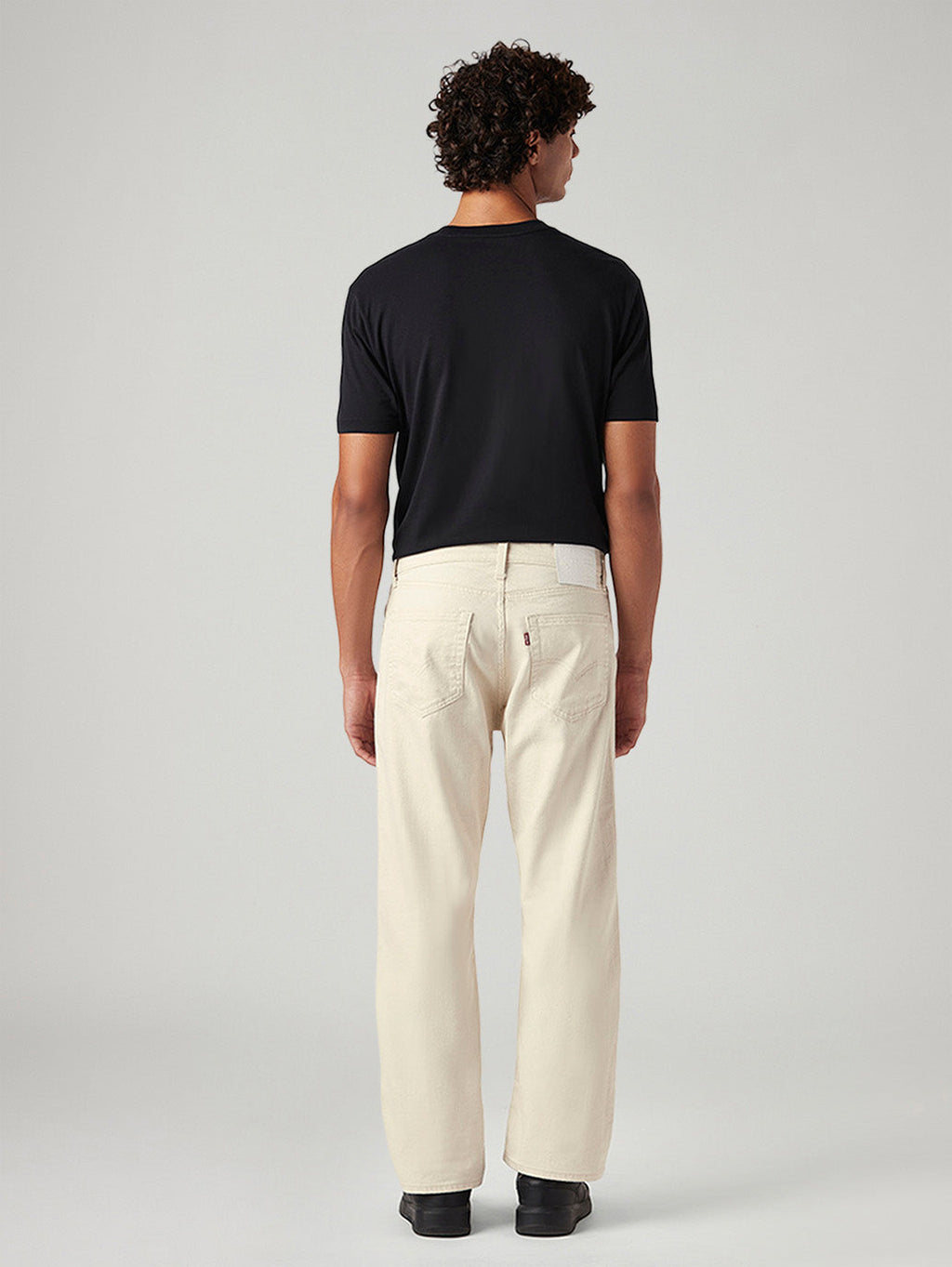 Men's 555 Beige Relaxed Straight Fit Mid Rise Linen Jeans