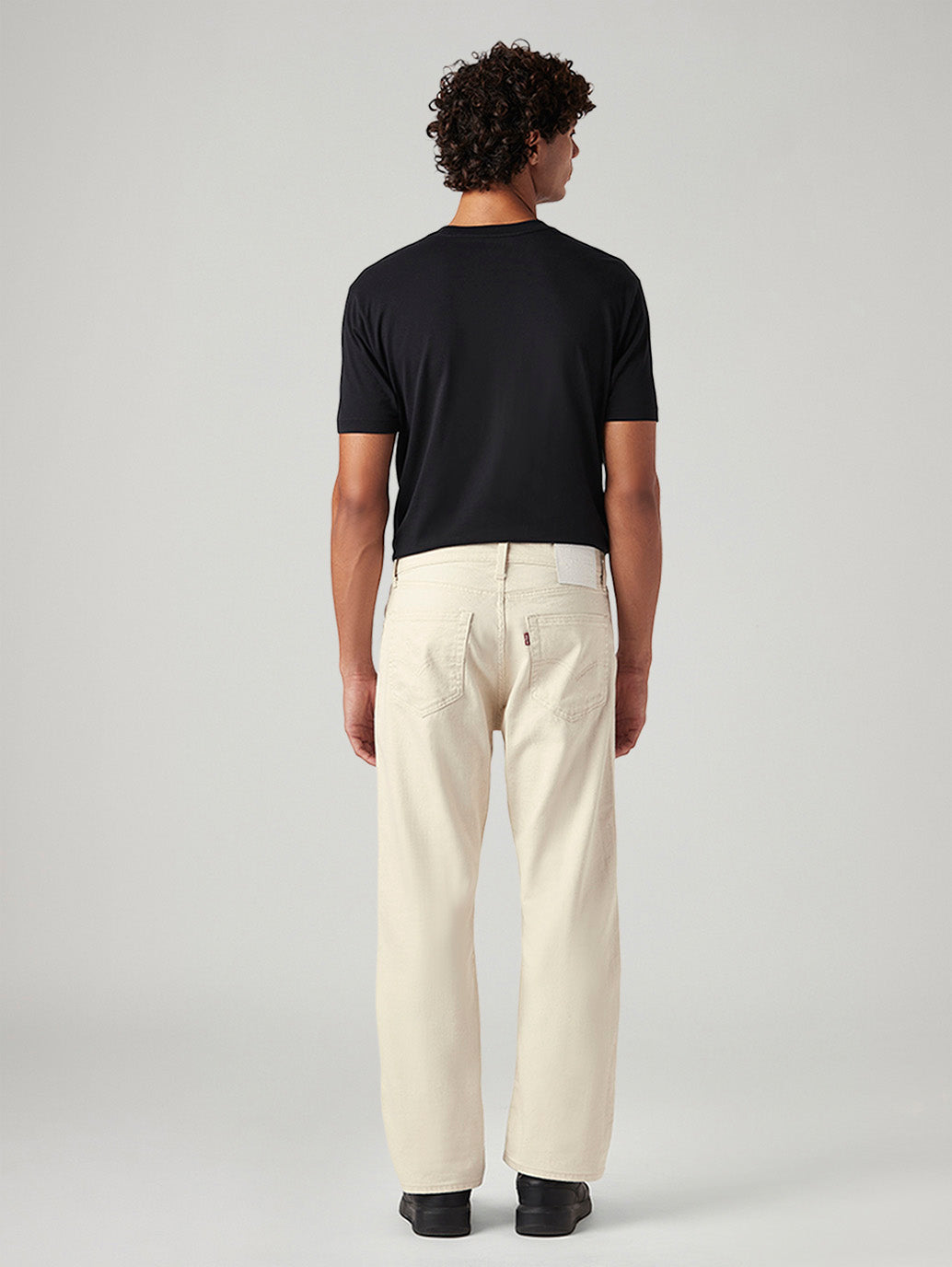 Men's 555 Beige Relaxed Straight Fit Mid Rise Linen Jeans