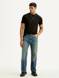 Men's 555 Blue Relaxed Straight Fit Mid Rise Tinted Jeans