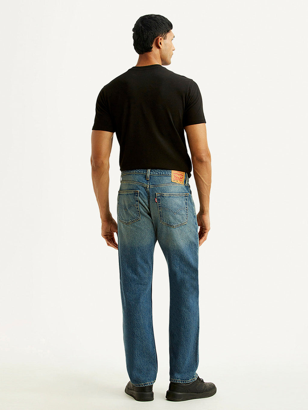 Men's 555 Blue Relaxed Straight Fit Mid Rise Tinted Jeans