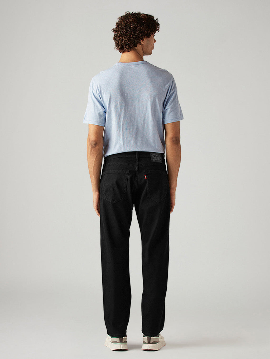 Men's 555 Black Relaxed Straight Fit Mid Rise Jeans