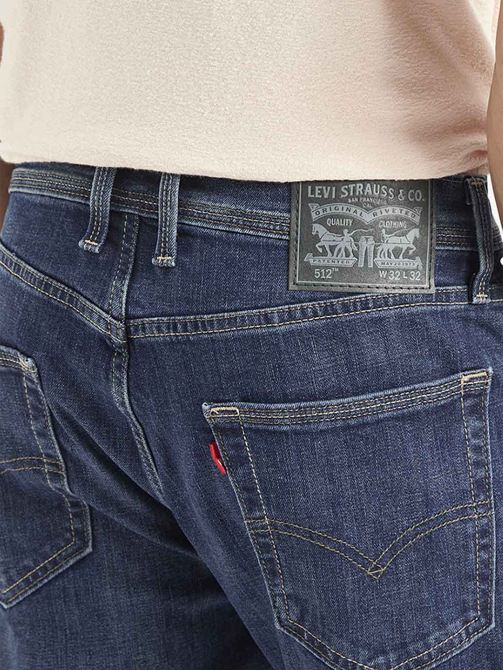 Men's 512 Dark Blue Slim Tapered Fit Mid Rise Jeans