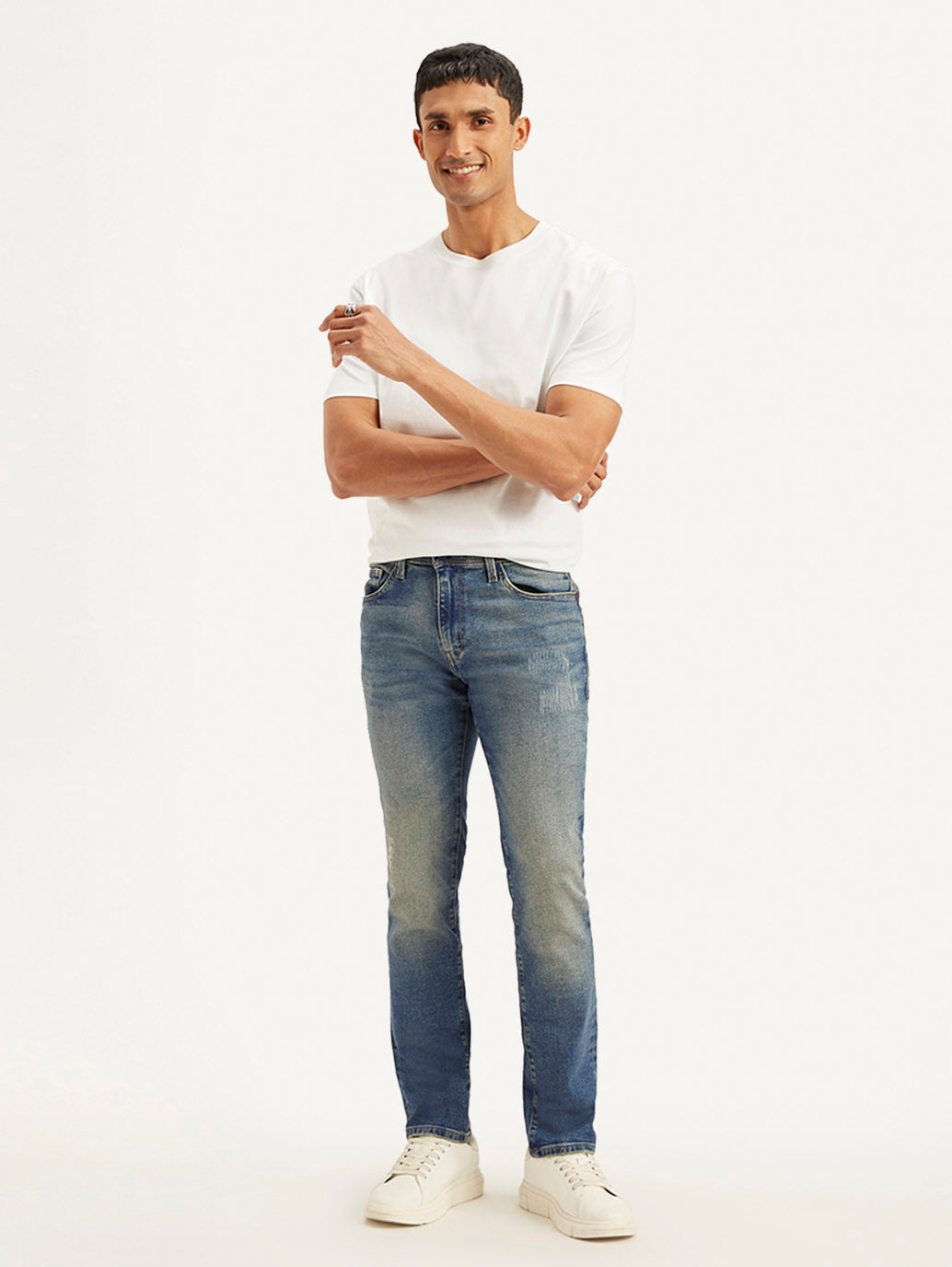 Men's 511 Blue Slim Fit Mid Rise Jeans