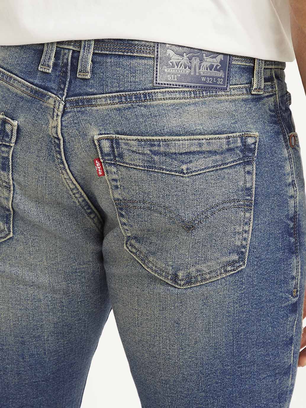 Men's 511 Blue Slim Fit Mid Rise Jeans
