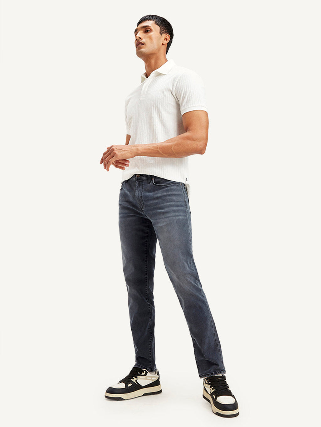 Men's Redloop 511 Grey Slim Fit Mid Rise Jeans