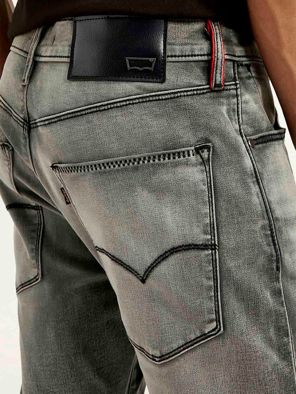 Men's Redloop 512 Grey Slim Tapered Fit Mid Rise Jeans