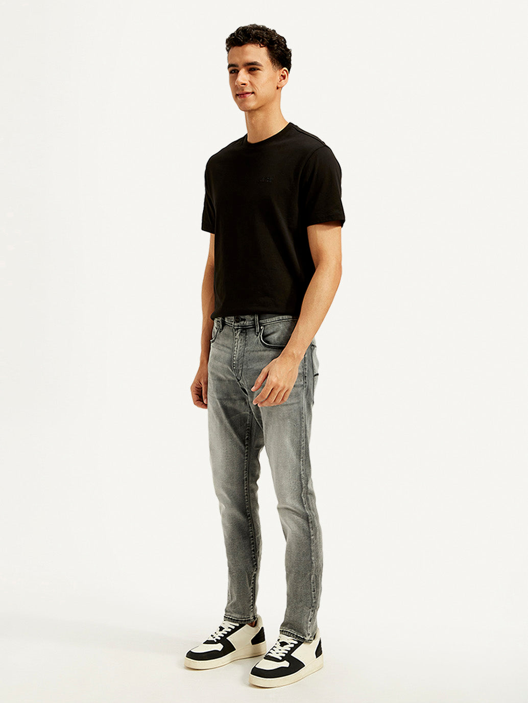 Men's Redloop 512 Grey Slim Tapered Fit Mid Rise Jeans